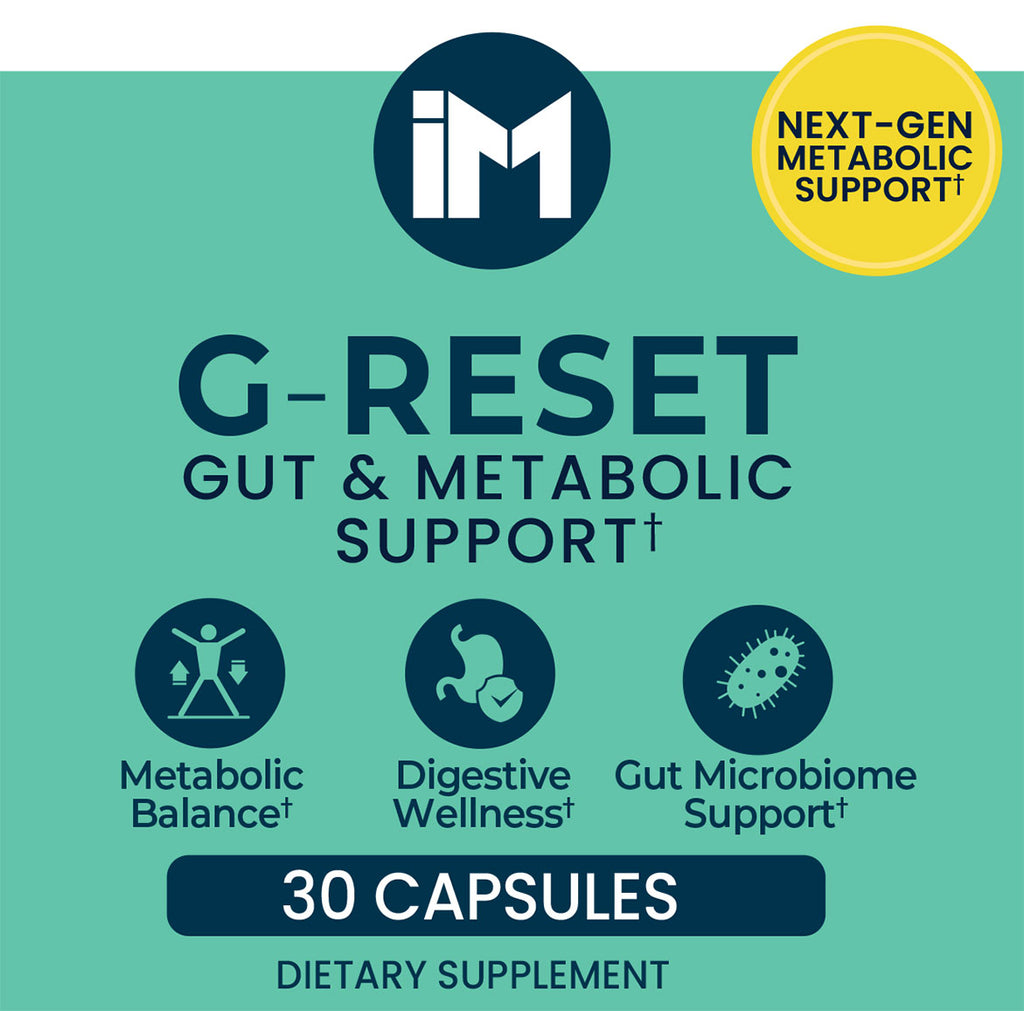 IM G-Reset - 3 Bottles | Gut & Metabolic Support | Probiotics Akkermansia & Bifidobacterium Breve | Riboflavin B2, Mangosteen, Berberine & Resveratrol | Daily Digestive Wellness Capsules