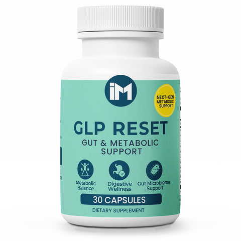 IM GLP Reset | Gut & Metabolic Support | Probiotics Akkermansia & Bifidobacterium Breve | Riboflavin B2, Mangosteen, Berberine & Resveratrol | Daily Digestive Wellness Capsules