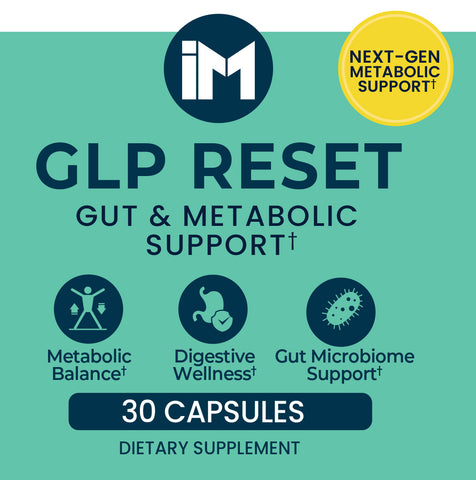 IM GLP Reset | Gut & Metabolic Support | Probiotics Akkermansia & Bifidobacterium Breve | Riboflavin B2, Mangosteen, Berberine & Resveratrol | Daily Digestive Wellness Capsules
