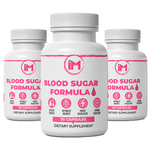 IM Blood Sugar Formula - 3 Bottles | Glucose & Metabolic Support | Daily Wellness Formula with Chromium, Cinnamon & Bitter Melon
