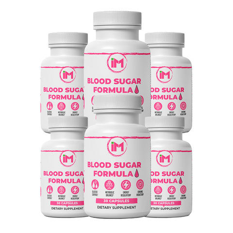 IM Blood Sugar Formula - 6 Bottles | Glucose & Metabolic Support | Daily Wellness Formula with Chromium, Cinnamon & Bitter Melon