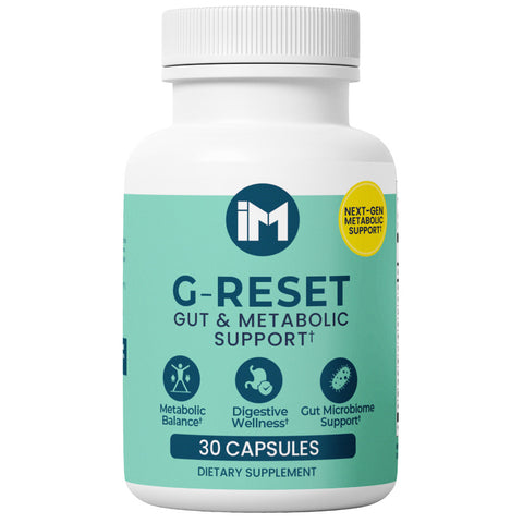 IM G-Reset | Gut & Metabolic Support | Probiotics Akkermansia & Bifidobacterium Breve | Riboflavin B2, Mangosteen, Berberine & Resveratrol | Daily Digestive Wellness Capsules
