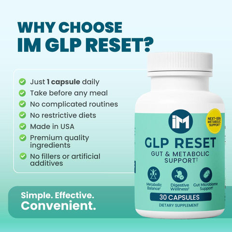 IM GLP Fire Pack - IM GLP Reset & IM Fit Fire | Gut & Metabolic Support | Probiotics Akkermansia & Bifidobacterium Breve - Green Tea Leaf Extract, Apple Cider Vinegar, Berberine HCL