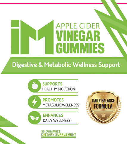 IM Apple Cider Vinegar Gummies | Daily Digestive & Metabolic Wellness Support | ACV Gummies