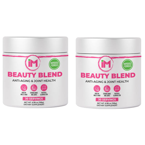 IM Beauty Blend - 2 Bottles - Collagen Powder with Hyaluronic Acid & B6 | Anti-Aging & Joint Health | Hair, Skin, & Nails | 30 servings Dietary Supplement