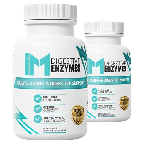 IM Digestive Enzymes - 2 Bottles | Digestive Comfort & Bloating Support | Multi-Enzyme + Probiotic Formula | Daily Capsules