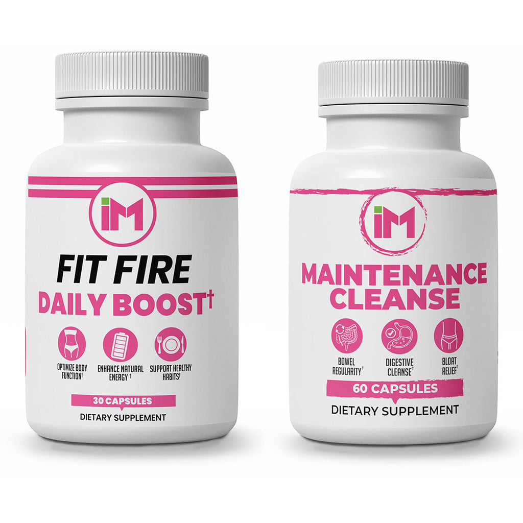 IM Fit Cleanse Pack - IM Fit Fire & IM Maintenance Cleanse for Healthy Digestion - Green Tea Leaf Extract, Apple Cider Vinegar, Berberine HCL, Ginger Root - Fitness Supplement