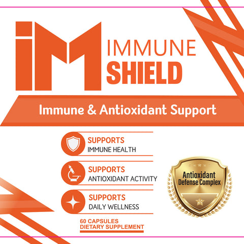 IM Immune Shield | Daily Immune & Antioxidant Support | Vitamin C, Vitamin E, Selenium & Botanical Blend | 60 Veggie Capsules