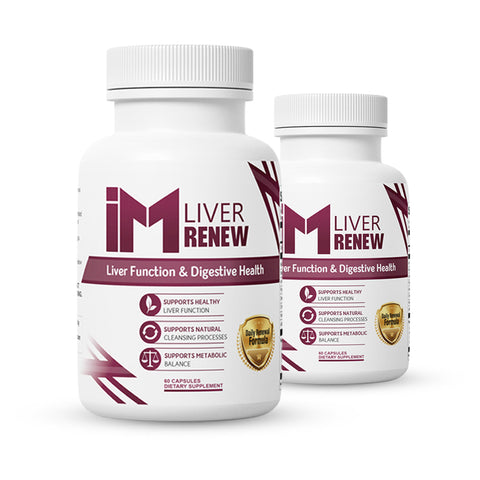 IM Liver Renew - 2 Bottles | Liver Function & Digestive Wellness Support | Milk Thistle, Artichoke & Dandelion Herbal Formula