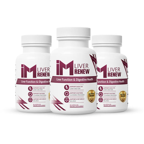 IM Liver Renew - 3 Bottles | Liver Function & Digestive Wellness Support | Milk Thistle, Artichoke & Dandelion Herbal Formula