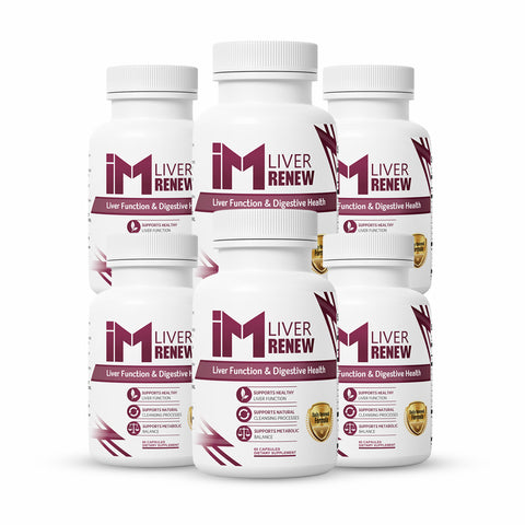 IM Liver Renew - 6 Bottles | Liver Function & Digestive Wellness Support | Milk Thistle, Artichoke & Dandelion Herbal Formula