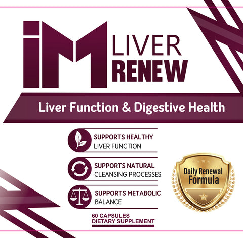 IM Liver Renew | Liver Function & Digestive Wellness Support | Milk Thistle, Artichoke & Dandelion Herbal Formula | 60 Capsules