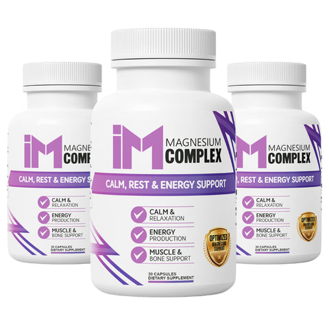 IM Magnesium Complex - 3 Bottles | Multi-Source Magnesium Supplement | Calm, Energy & Muscle Support | 5 Types of Magnesium for Full Body Balance