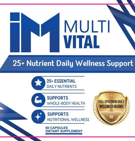 IM Multi Vital | 25+ Nutrient Daily Multivitamin & Mineral Formula | Whole-Body & Nutritional Wellness Support | 60 Capsules