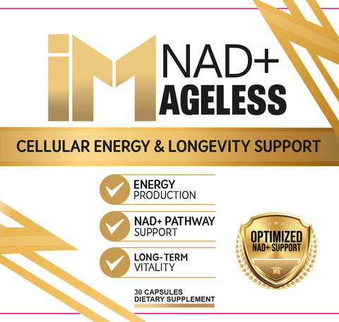IM NAD+ Ageless | Cellular Energy & Longevity Support | Dual-Action NAD+ Formula | Daily Energy & Vitality Capsules