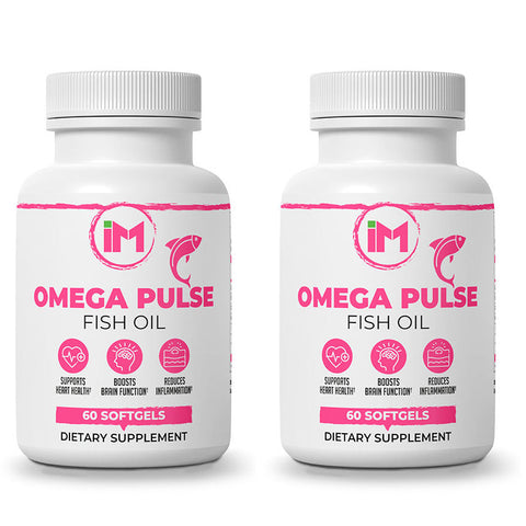 IM OmegaPulse - 2 Bottles - Omega-3 Fatty Acids - Fish Oil - EPA & DHA Healthy Dietary Supplement