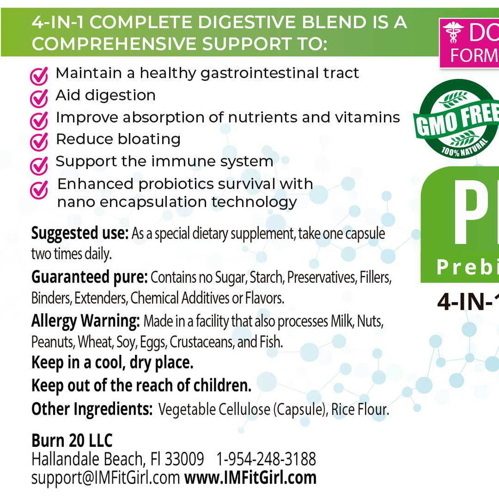 IM Probiotics, Prebiotics, Enzymes & Cordyceps 4-in-1 Complete Digestive Blend - 2 Bottles
