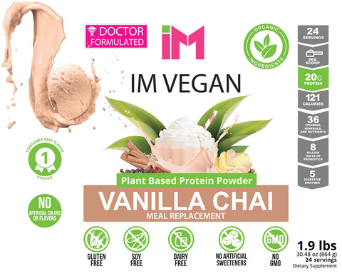 IM Vegan Plant Based Protein Powder - 3 Bottles