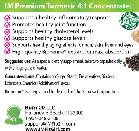 IM Premium Turmeric 4:1 Concentrate with Bioperine - 3 Bottles